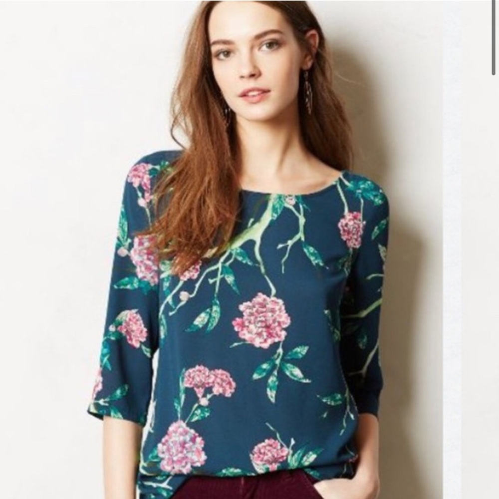 Anthropologie floral blouse size 6. Perfect condition!